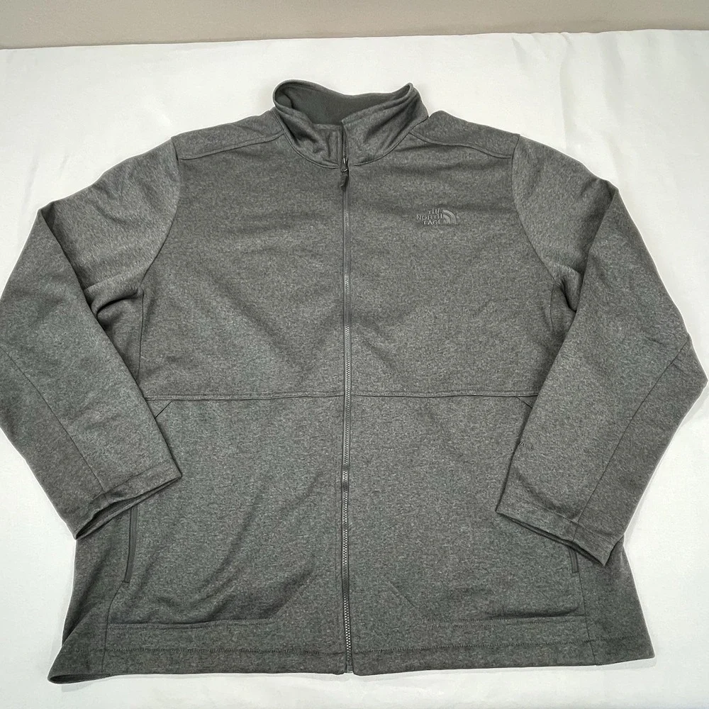The North Face Men's‎ Gray Windwall Full Zip Fleece Jacket Size XXL EUC